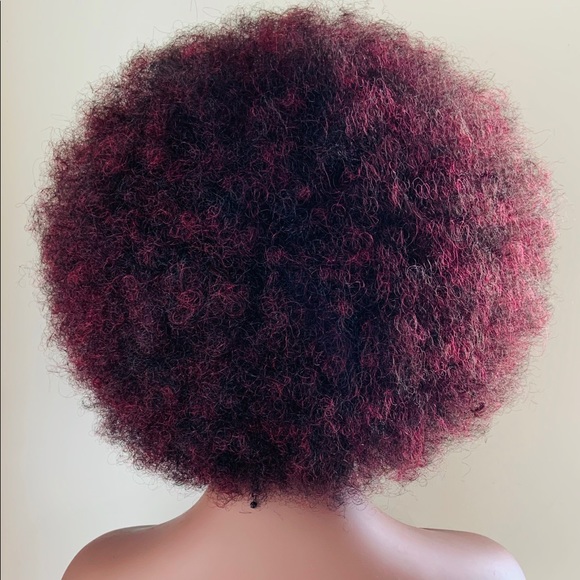Big & Beautiful Burgundy Premium Synthetic Fiber Afro Wig for Daily Wear/Events - Picture 4 of 4